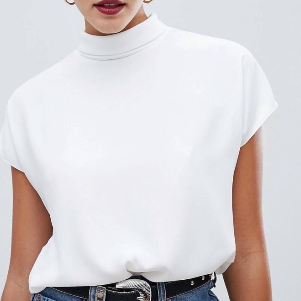 Asos short sleeve high neck top